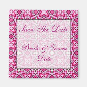 Enregistrer les Magnets Mariages Date PINK ET NOIR