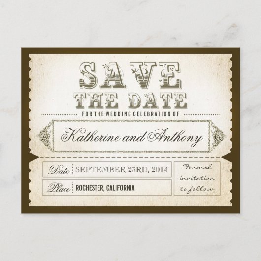 enregistrer les tickets de date - cartes postales (Devant)