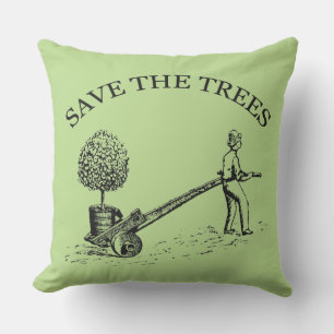 Enregistrer l'illustration Vintage Arbres Coussin 