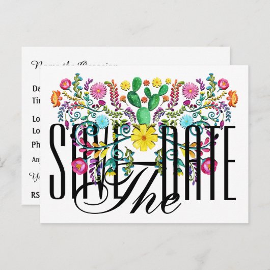 Enregistrer l'invitation par carte postale Date (Devant / Derrière)