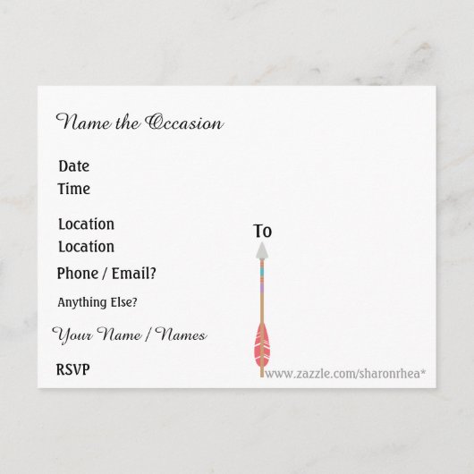 Enregistrer l'invitation par carte postale Date (Dos)
