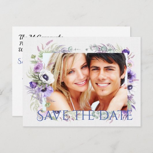 Enregistrer l'invitation par carte postale Date (Devant / Derrière)