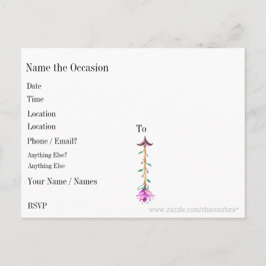 Enregistrer l'invitation par carte postale Date (Dos)