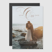 Enregistrer Notre Date Formelle Script Photo Carte (Devant / Derrière)