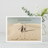 Enregistrer notre date Nom moderne Carte photo dét (Debout devant)