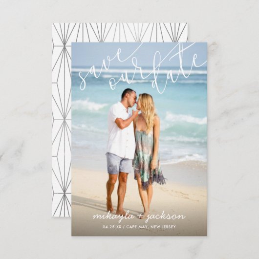 Enregistrer notre Faire-part de Mariage de script  (Devant / Derrière)