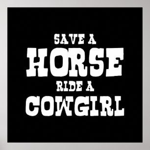 ENREGISTRER UN CHEVAL UN POSTER COWGIRL