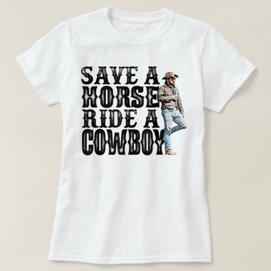 Enregistrer une balade à cheval un cowboy T-shirt  (Design devant)