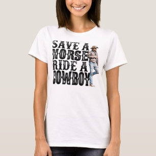 Enregistrer une balade à cheval un cowboy T-shirt