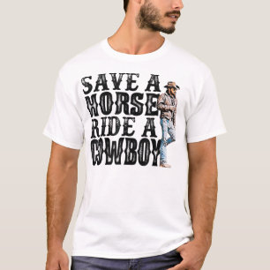 Enregistrer une balade à cheval un cowboy T-shirt