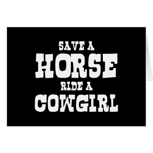 ENREGISTRER UNE CHEVAL UNE CARTE DE COWGIRL (Devant horizontal)