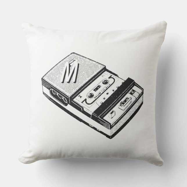 Enregistreur de bande vintage Monogramme Coussin e (Recto)