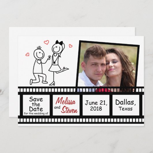 Enregistrez la conception du faire-part de mariage (Devant / Derrière)