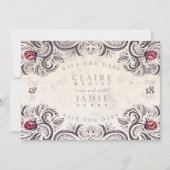 Enregistrez la date, carte plate RUSTIC ROSE (Devant)