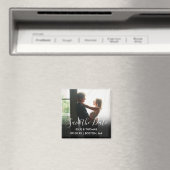 Enregistrez la Date Chic Moderne Script Magnet Pho (In Situ (Lave-vaisselle))
