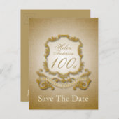 Enregistrez la date de la 100e anniversaire Carte (Devant / Derrière)