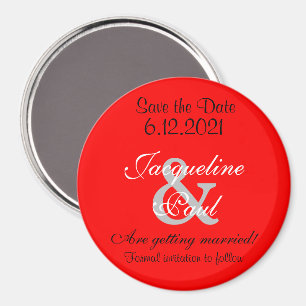 Enregistrez la Date Magnets Rouge Romantique