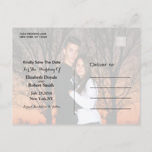 Enregistrez la date | Modèle de photo (Dos)