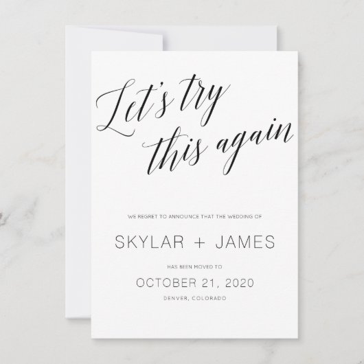 Enregistrez la nouvelle date, carte de report mari (Devant)