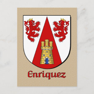 Enriquez Family Heraldic Shield Briefkaart