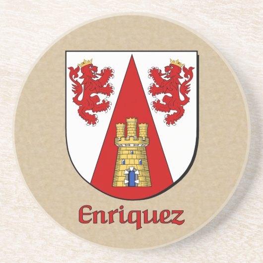 Enriquez Heraldic Shield Zandsteen Onderzetter (Voorkant)