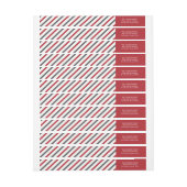 Enrouler rouge de rayure autour des étiquettes de (Feuille)