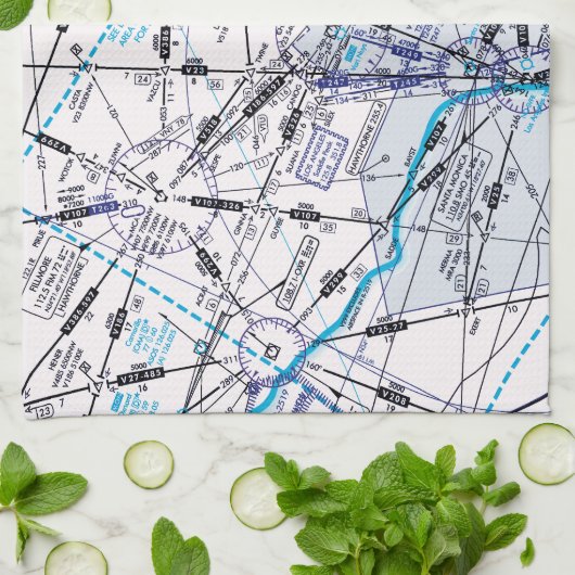 Enroute Lage Hoogtekaart Theedoek (Gevouwen)