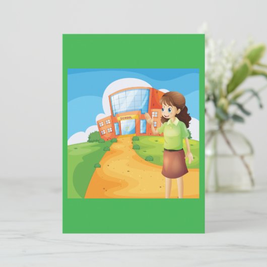 Enseignant À L'École Invitations (Debout devant)