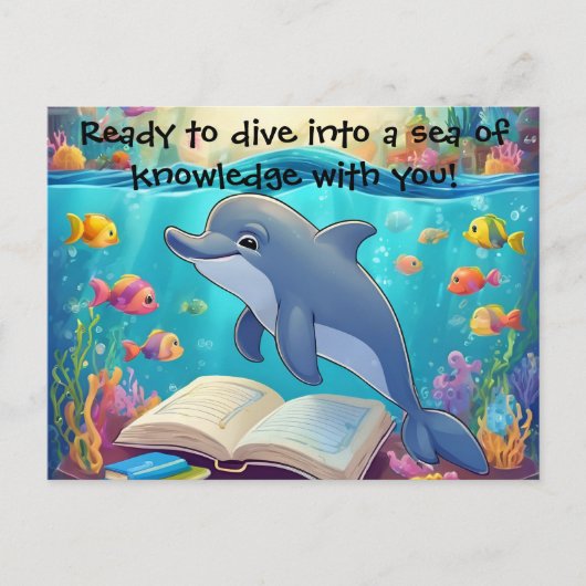 Enseignant à l'élève Carte postale Dolphin (Devant)