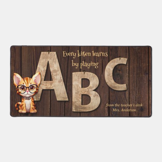 Enseignant alphabet en bois rustique ABC (Recto)