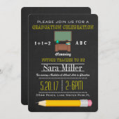 Enseignant au crayon et au bureau Invitation de gr (Devant / Derrière)