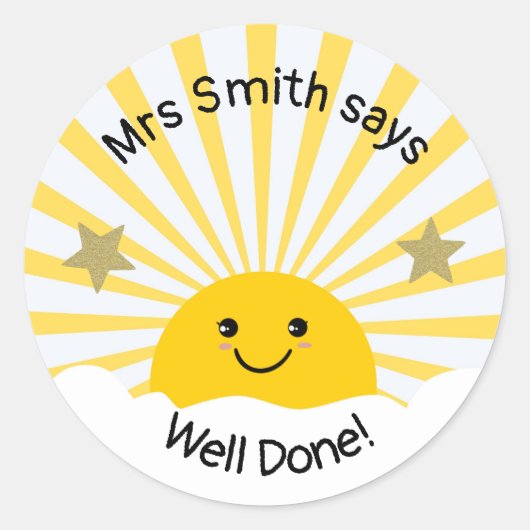 Enseignant bien fait! classique rond autocollant (Devant)