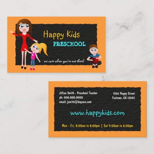 Enseignant Carte de visite (Devant / Derrière)