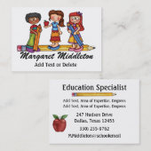 Enseignant / Carte de visite de l'éducation par SR (Devant / Derrière)