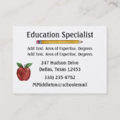 Enseignant / Carte de visite de l'éducation par SR (Dos)