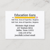 Enseignant / Carte de visite de l'éducation par SR (Dos)