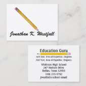 Enseignant / Carte de visite de l'éducation par SR (Devant / Derrière)