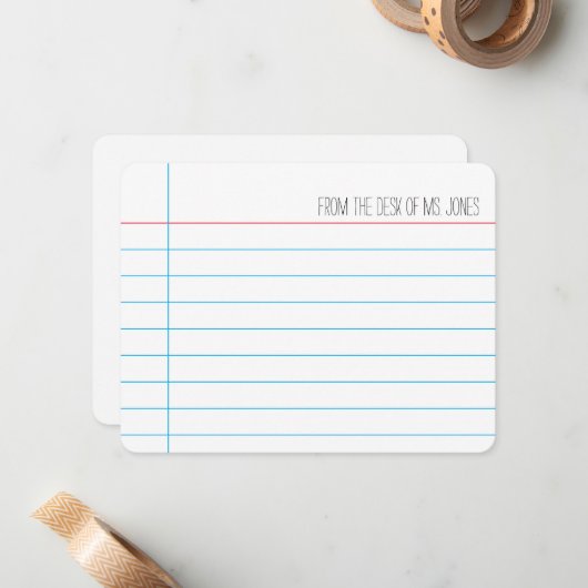 Enseignant - Cartes de notes (Personnaliser) (Devant/Arrière en situation)