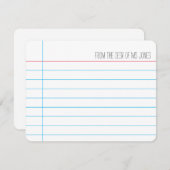 Enseignant - Cartes de notes (Personnaliser) (Devant / Derrière)