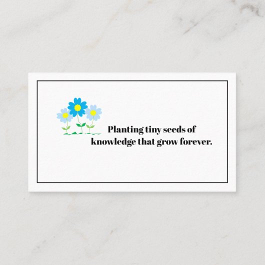 Enseignant "Chalkboard" Carte de visite (Dos)