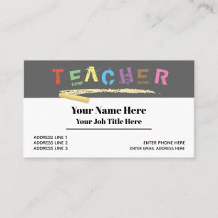 Enseignant "Chalkboard" Carte de visite