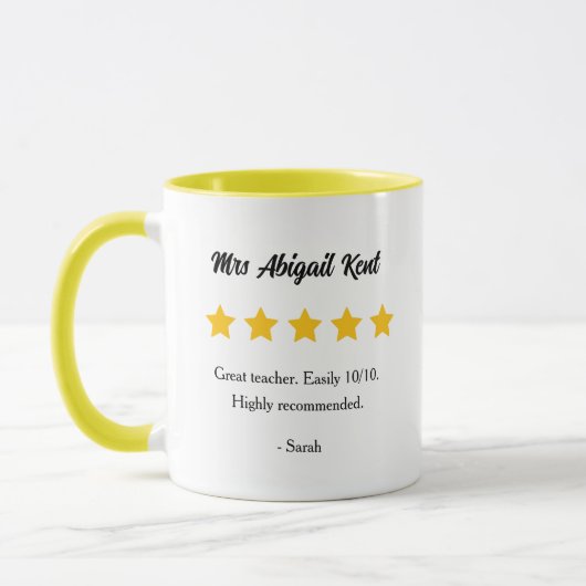 Enseignant Cinq Étoiles Notation / Revue Mugs (Gauche)