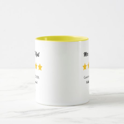Enseignant Cinq Étoiles Notation / Revue Mugs (Centre)