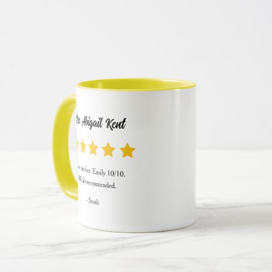 Enseignant Cinq Étoiles Notation / Revue Mugs (Devant gauche)