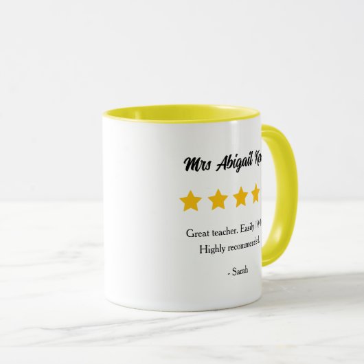 Enseignant Cinq Étoiles Notation / Revue Mugs (Devant droit)
