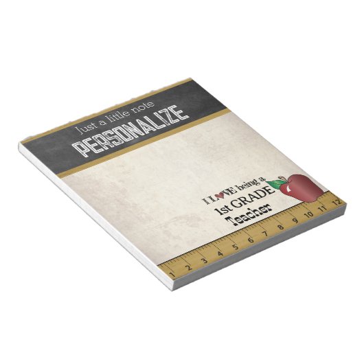 Enseignant de 1ère année | Bloc-notes de style Vin (Incliné)