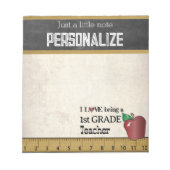 Enseignant de 1ère année | Bloc-notes de style Vin (Devant)