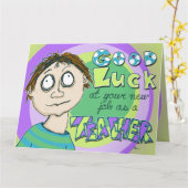 Enseignant de l'école Bonne chance, grande carte d (Fleur jaune)