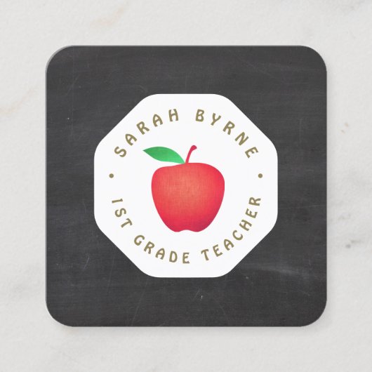 Enseignant de l'école Red Apple Chalkboard Carte d (Devant)