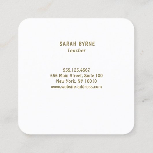 Enseignant de l'école Red Apple Chalkboard Carte d (Dos)